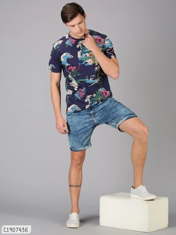 Cotton Colour Stylish Cheap Rate T-Shirts  - M