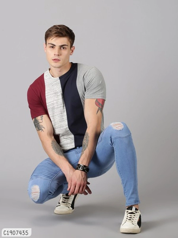 Cotton Colour Stylish Cheap Rate T-Shirts  - XXL