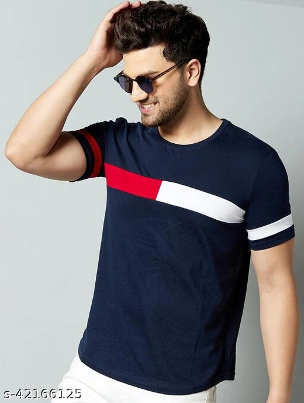Mens Blue Trii Color T-shirt - XL