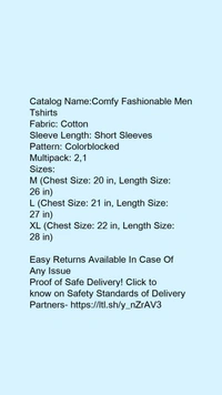 Mens Blue Trii Color T-shirt - XL