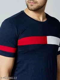 Mens Blue Trii Color T-shirt - XL