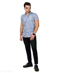 Silver Grey Men's Printed T-shirt - XL