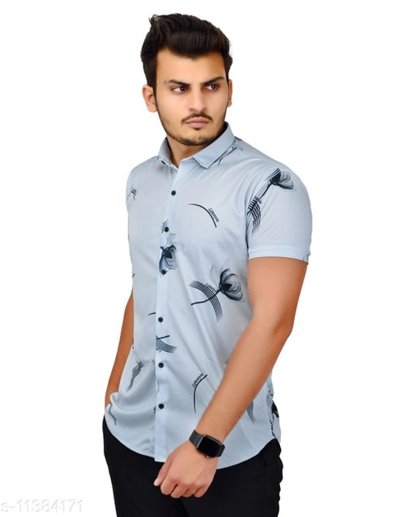 Men's Grey Leave Printed Sports T-shirt - XL