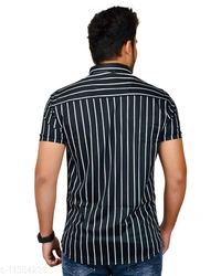 Men's Black White Shirt - M