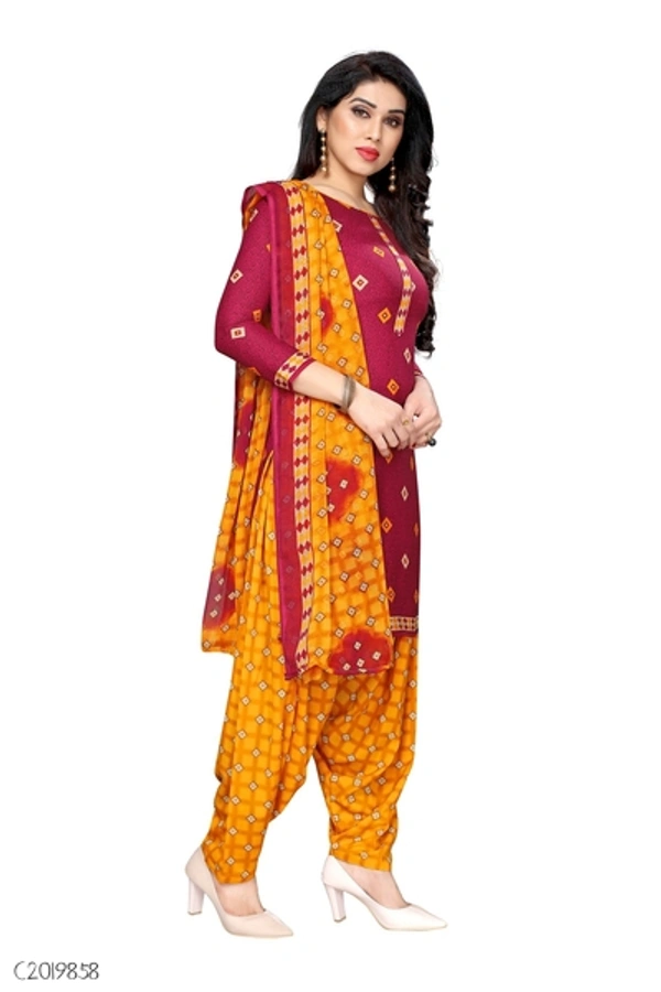 Delicate Printed Dress Material  - FreeSize