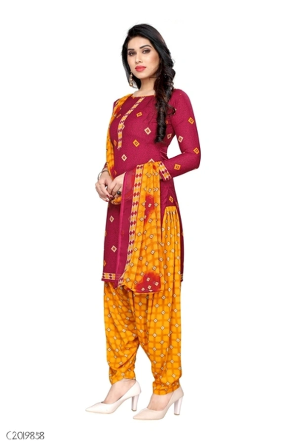 Delicate Printed Dress Material  - FreeSize