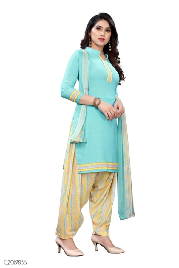 Delicate Printed Dress Material  - FreeSize