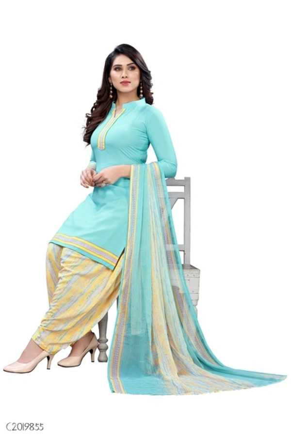 Delicate Printed Dress Material  - FreeSize