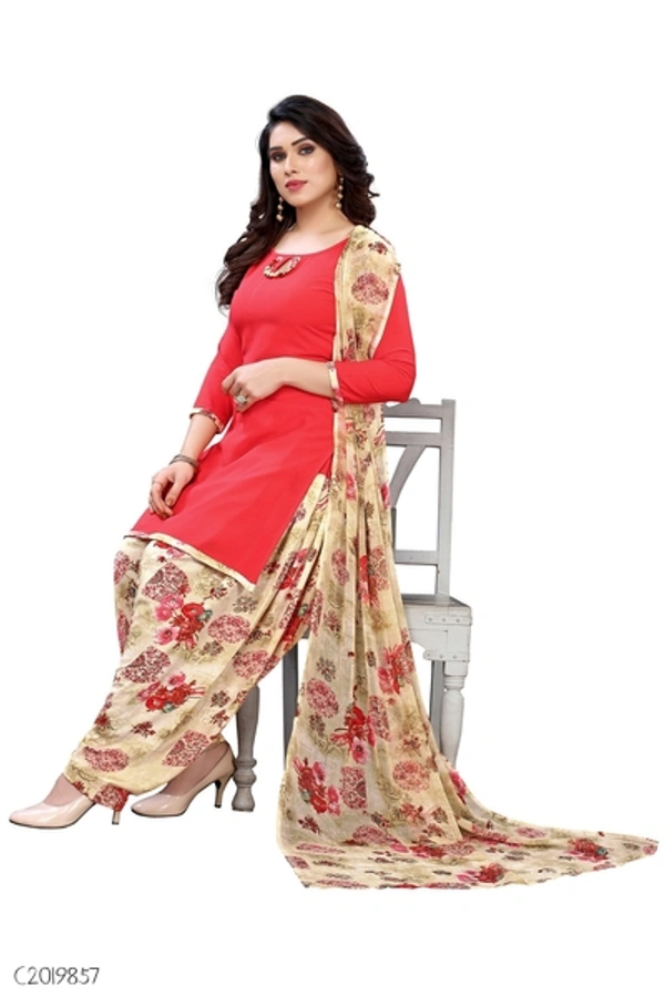 Delicate Printed Dress Material  - FreeSize