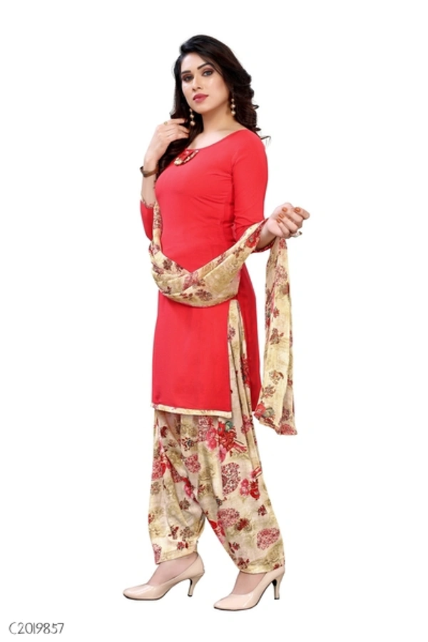 Delicate Printed Dress Material  - FreeSize