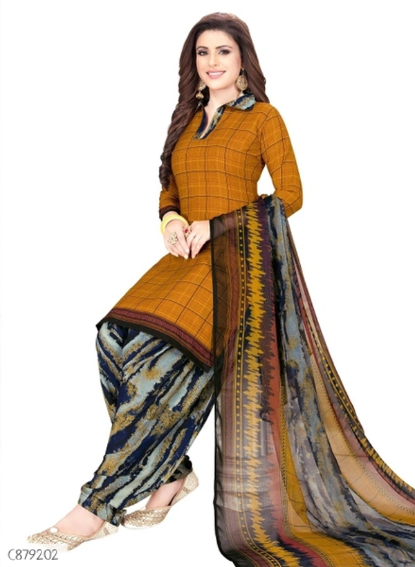 Special Synthetic Printed Un-Stritched Dress Materials  - FreeSize