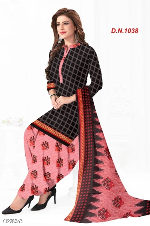 Beautiful Printed Synthetic Creeper Dress Materials  - FreeSize