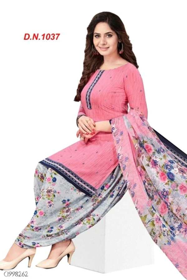 Beautiful Printed Synthetic Creeper Dress Materials  - FreeSize