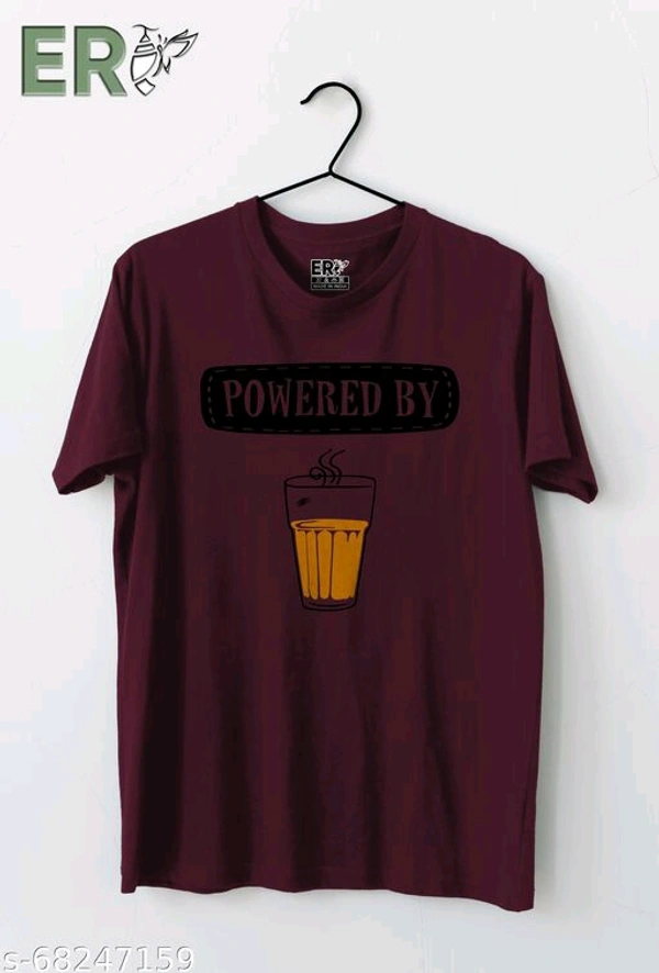 Men's Maroon Printed T-shirt - M