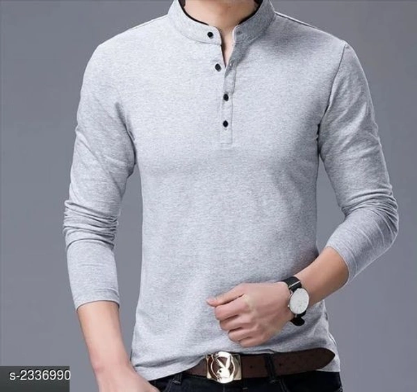 Men's Stylish Grey Cotton T-shirt - M