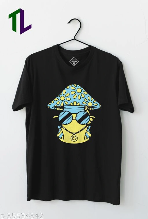 Men's Black Printed T-shirt - XL