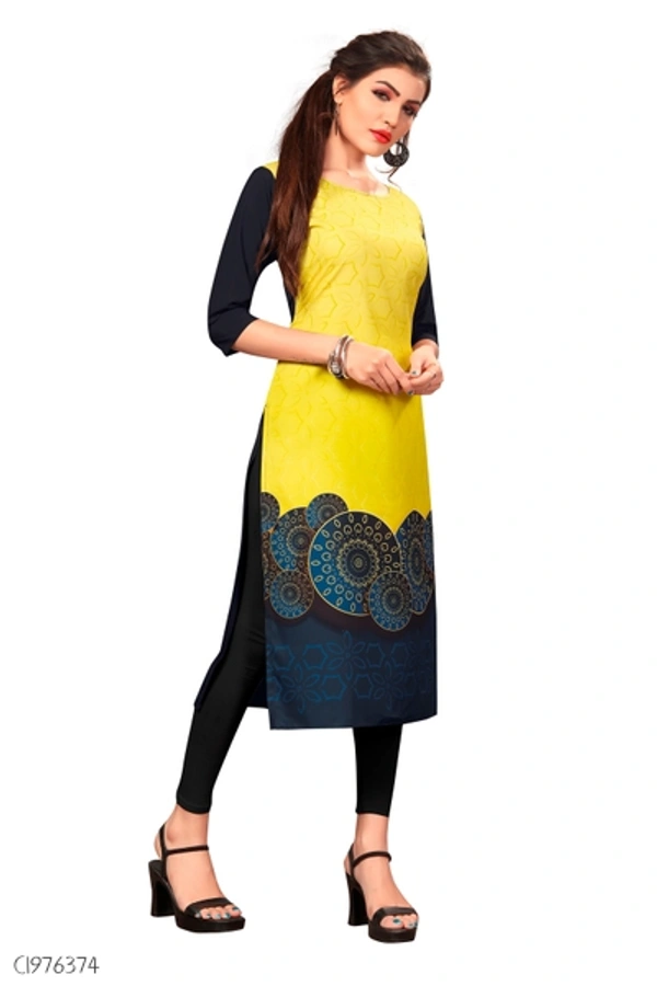 Elegant American Crepe Digital Printed Dress  - L