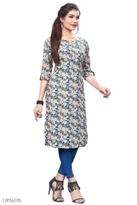 Elegant American Crepe Digital Printed Dress  - L