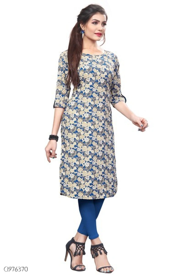 Elegant American Crepe Digital Printed Dress  - L
