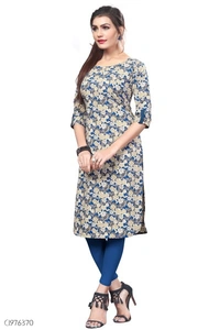 Elegant American Crepe Digital Printed Dress  - XXL