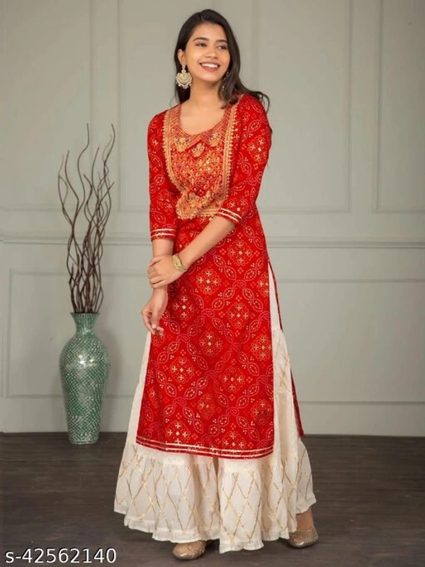 Bhandi Printed Straight Kurta  - XXL