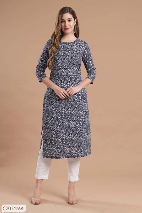 Pretty Crepe Printed  Kurtis  - M