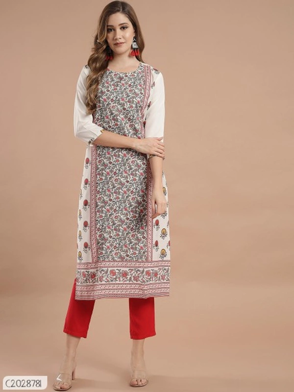 Beautiful Printed Synthetic Creeper Dress Materials  - M