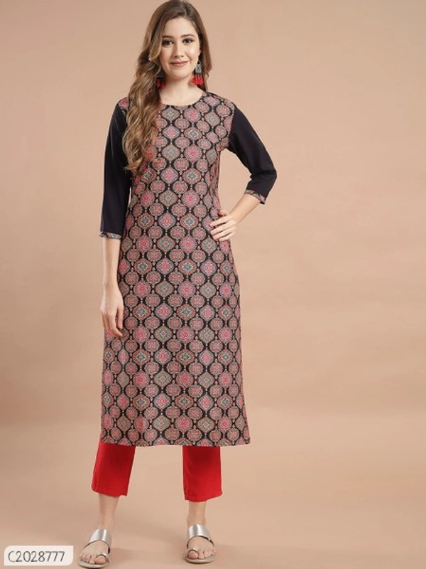 Beautiful Printed Synthetic Creeper Dress Materials  - L