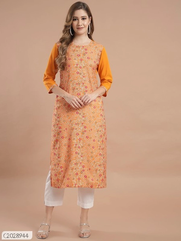 Beautiful Printed Synthetic Creeper Dress Materials  - L