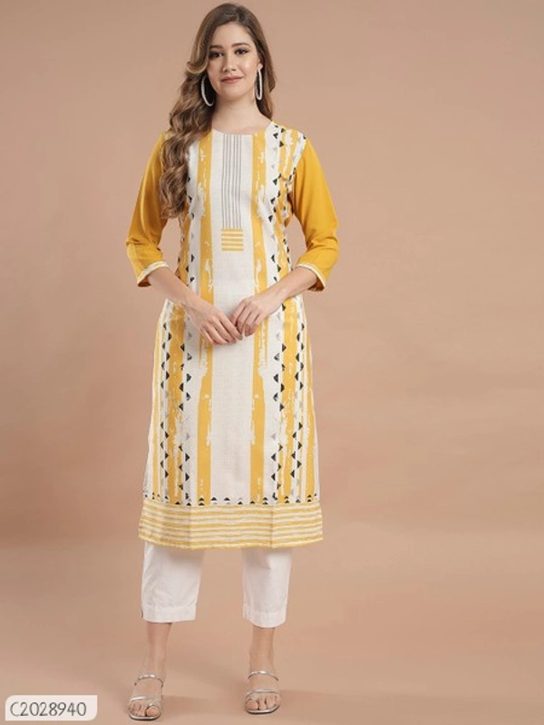 Beautiful Printed Synthetic Creeper Dress Materials  - L