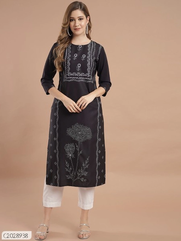 Beautiful Printed Synthetic Creeper Dress Materials  - M