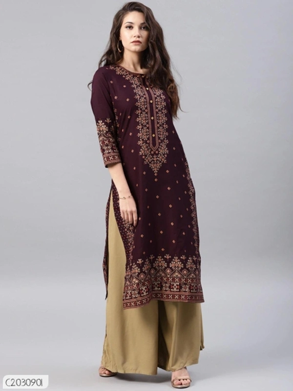 Desi Closest Premium Printed Rayon Kurtis  - XL