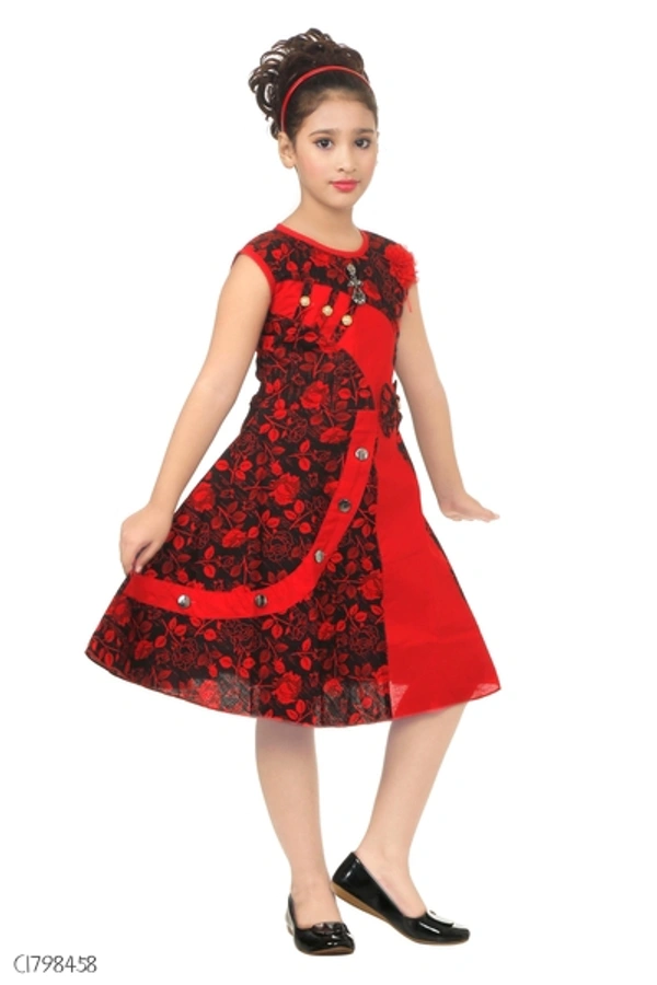 Stylish Kids Cotton Girls Frock  - 4-5 years 