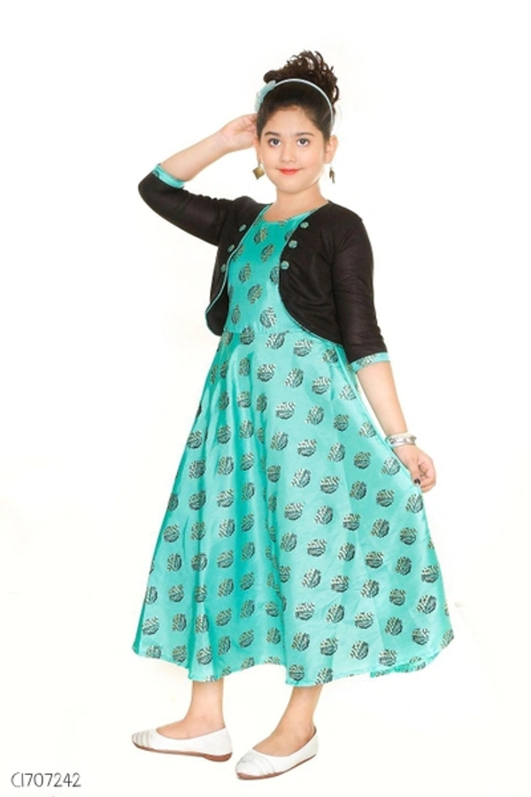 Stylish Kids Cotton Girls Frock  - 7-8 years 