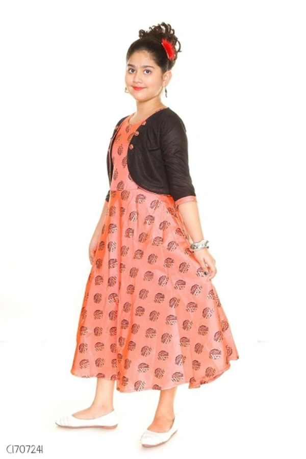 Stylish Kids Cotton Girls Frock  - 5-6 years 