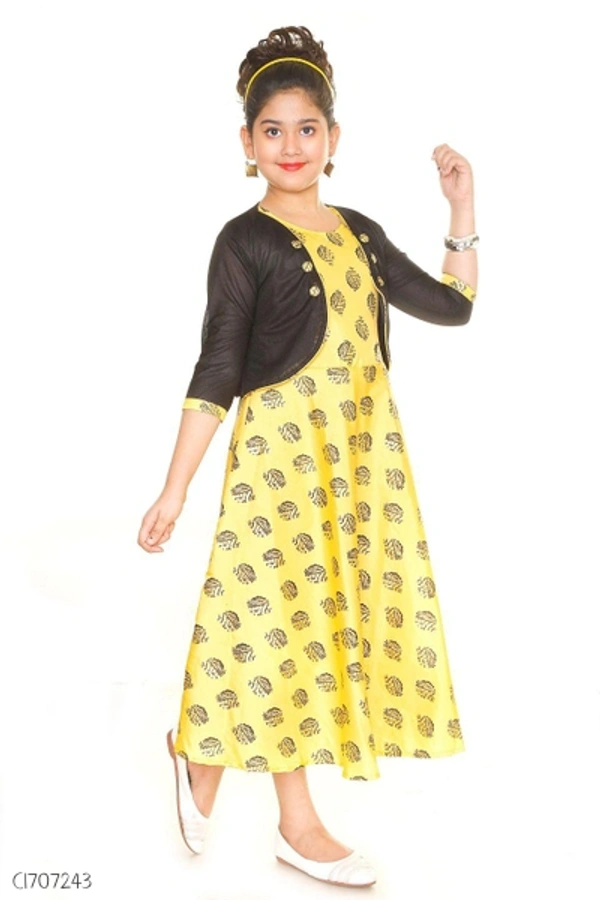 Stylish Kids Cotton Girls Frock  - 7-8 years 