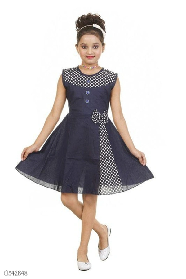 Stylish Kids Cotton Girls Frock  - 5-6 years 