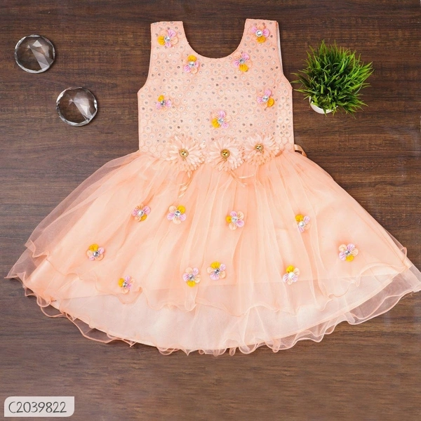 Stylish Kids Cotton Girls Frock  - 1-2 years 