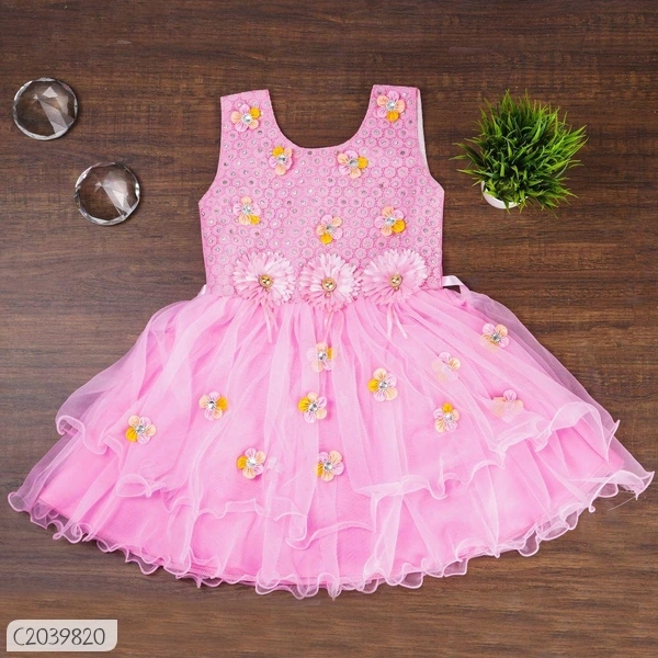 Stylish Kids Cotton Girls Frock  - 1-2 years 