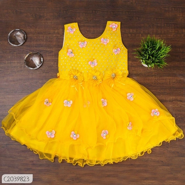 Stylish Kids Cotton Girls Frock  - 1-2 years 