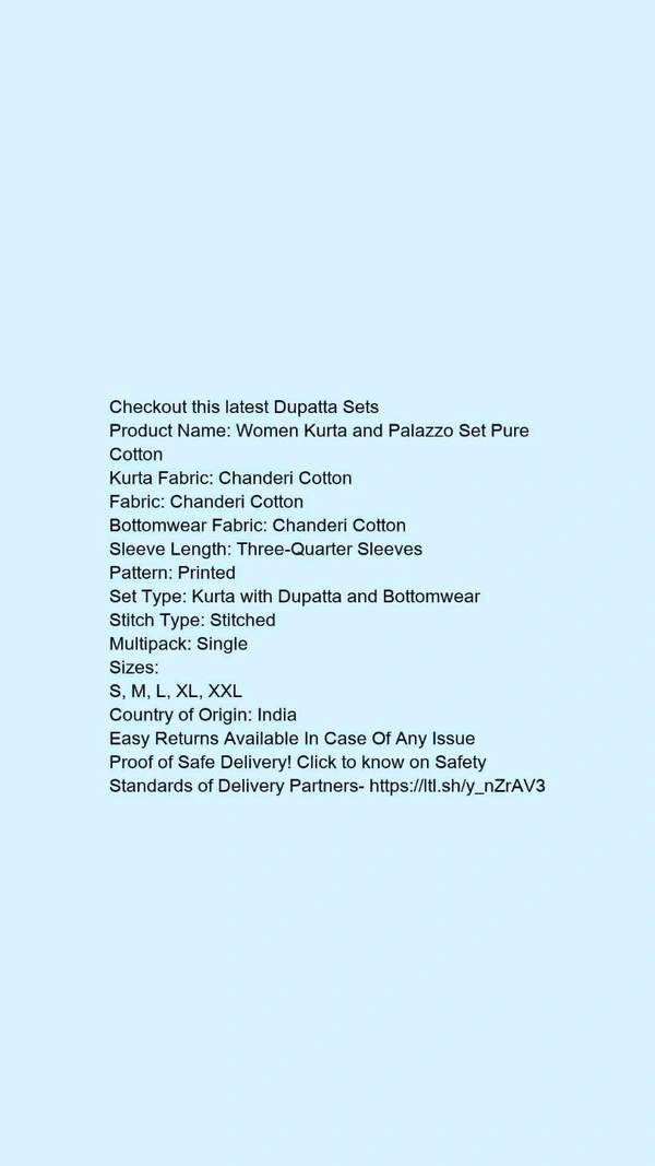 Women's Kurta And Plazzo Set - XXL