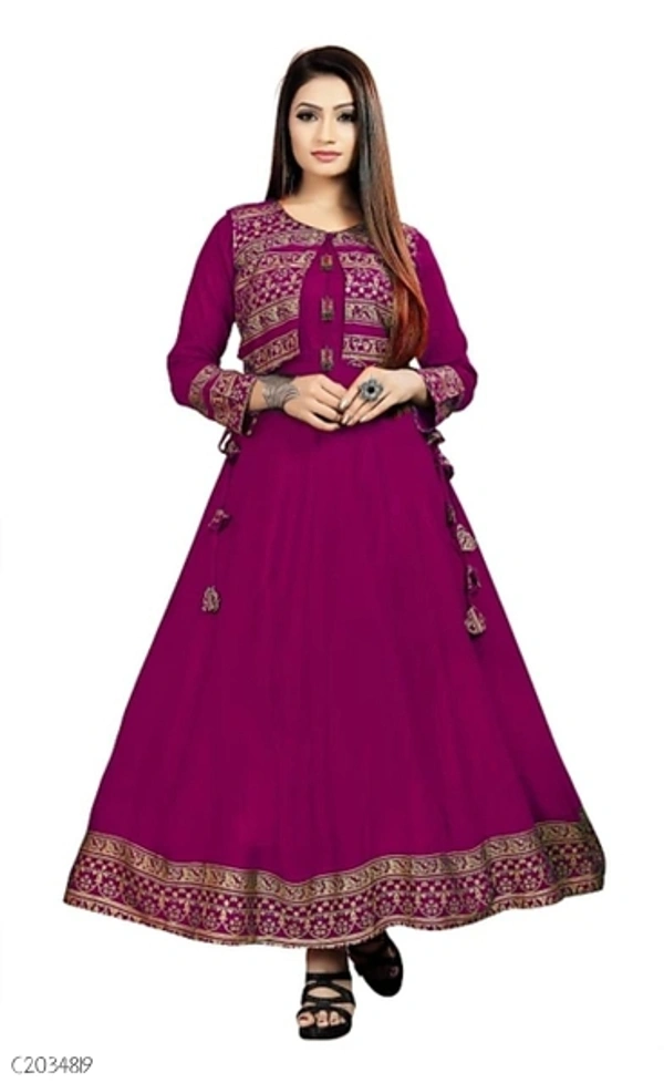 Beautiful Rayon Printed Plus Size Kurti With Jackets  - 4XL
