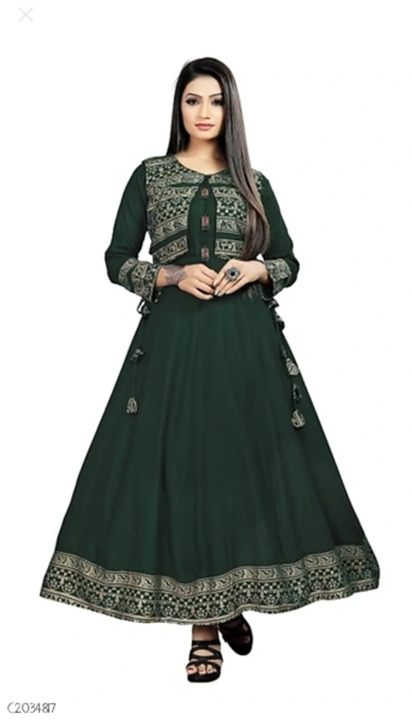 Beautiful Rayon Printed Plus Size Kurti With Jackets  - XXL