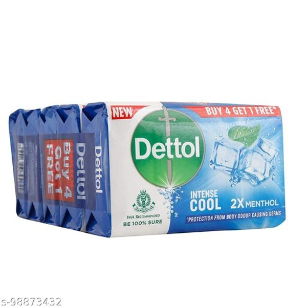 Dettol Intense Cool Soap , 2X Menthol 125gm Each ( Buy 4 Get 1 )   - FreeSize