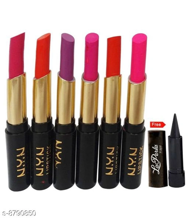 NYN Moisturising Rich Matt Lipstick Pack Of 6  - FreeSize