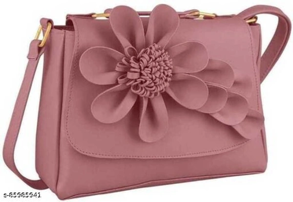 Ladies Peach Designer Leather Purse