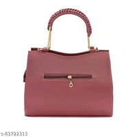 Stylish Peach Color Leather Gold Plated Hand Bags