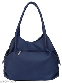 Ladies Stylish Blue Leather Hand Bag