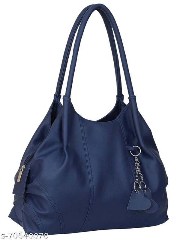 Ladies Stylish Blue Leather Hand Bag