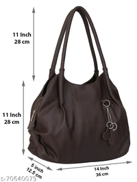 Ladies Dark Brown Leather Hand Bag